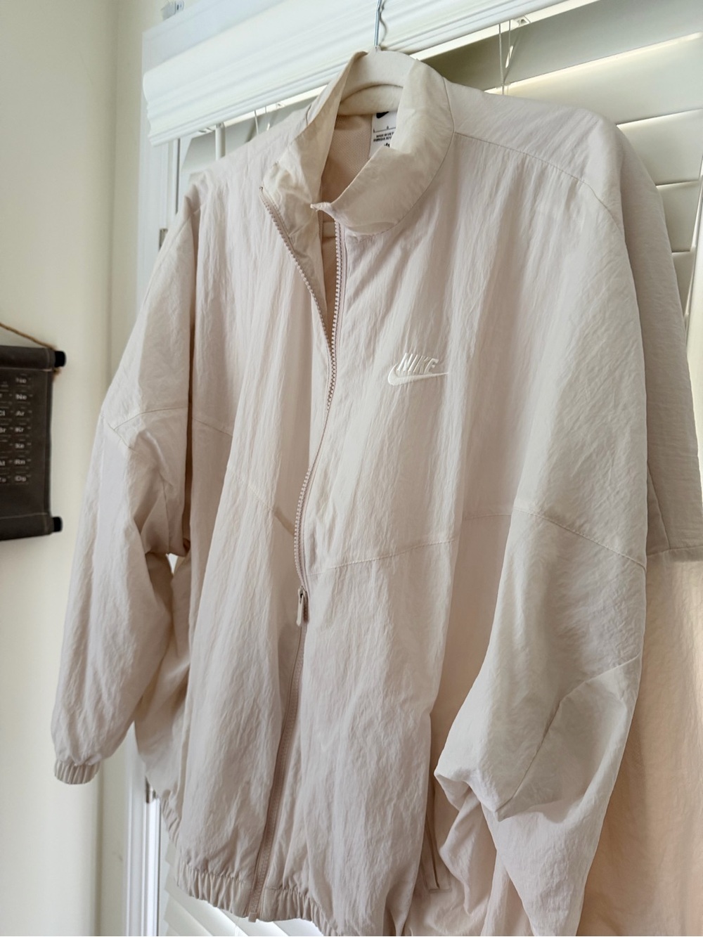 Nike Women's Light Cream Bomber Jacket with Zip